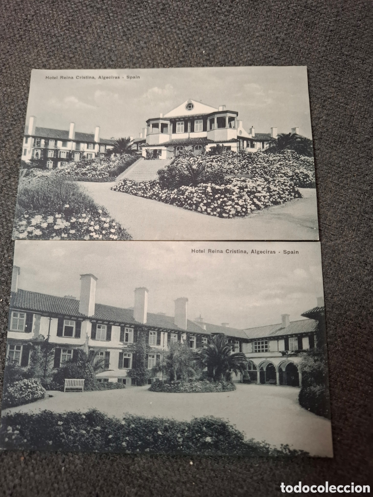 Postkarten: 2 POSTALES HOTEL REINA CRISTINA ALGECIRAS. A.TRUB.SUIZA