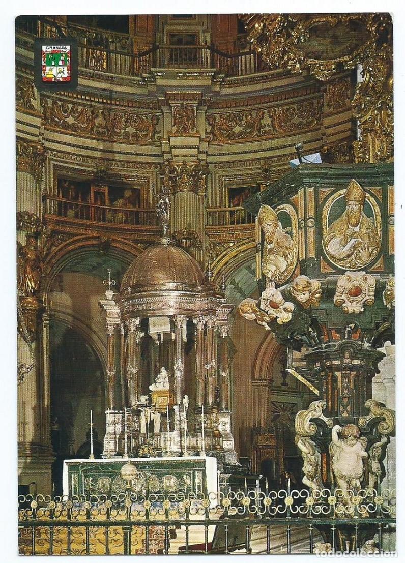 Postales: CATEDRAL, CAPILLA MAYOR, TABERNACULO Y PULPITO.- GRANADA - Foto 1