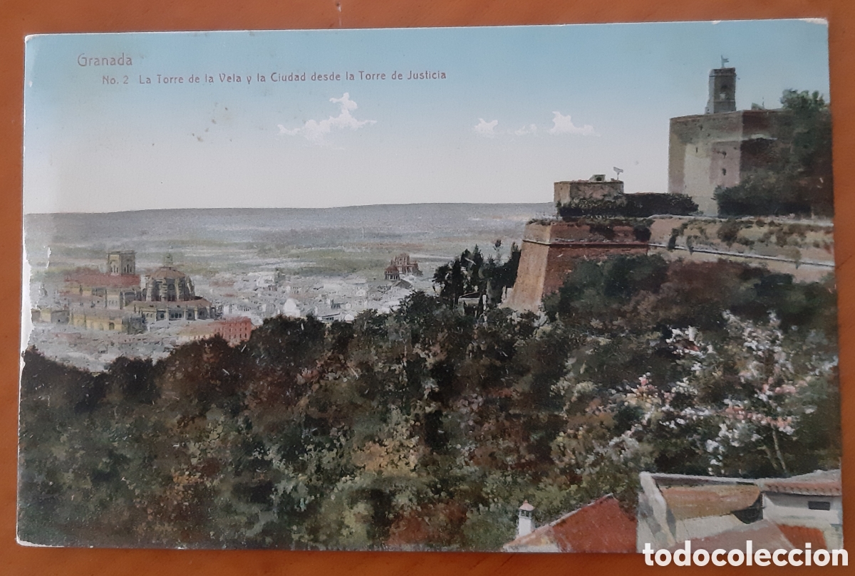 Postais: Postal Granada coloreada. Torre de la Vela Y ciudad. Sin escribir. R8628