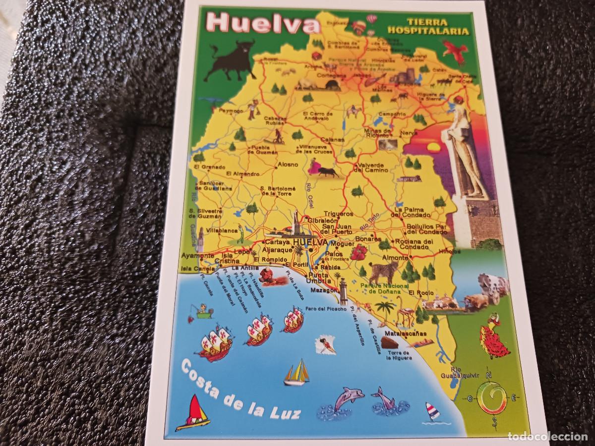 Cartes Postales: 2306 postal - mapa de huelva, tierra hospitalaria, ed. gomez