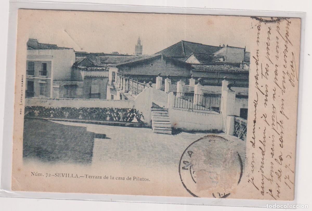 Postales: Num 72 SEVILLA Terraza de la Casa de Pilatos. Fot Laurent Madrid. Reverso sin dividir. Circulada