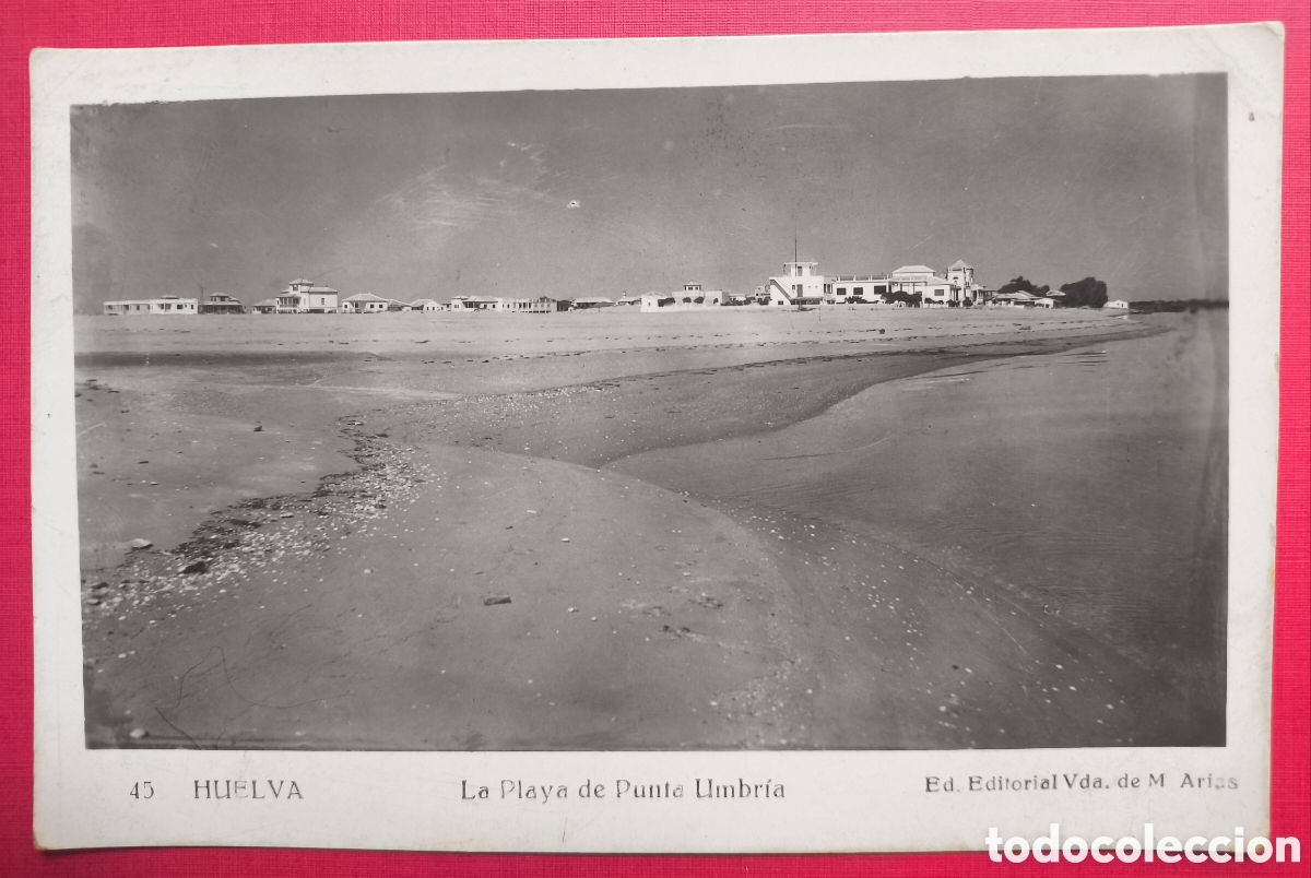 Postcards: PUNTA UMBR&Iacute;A PLAYA POSTAL FOTOGR&Aacute;FICA HUELVA C. 1955