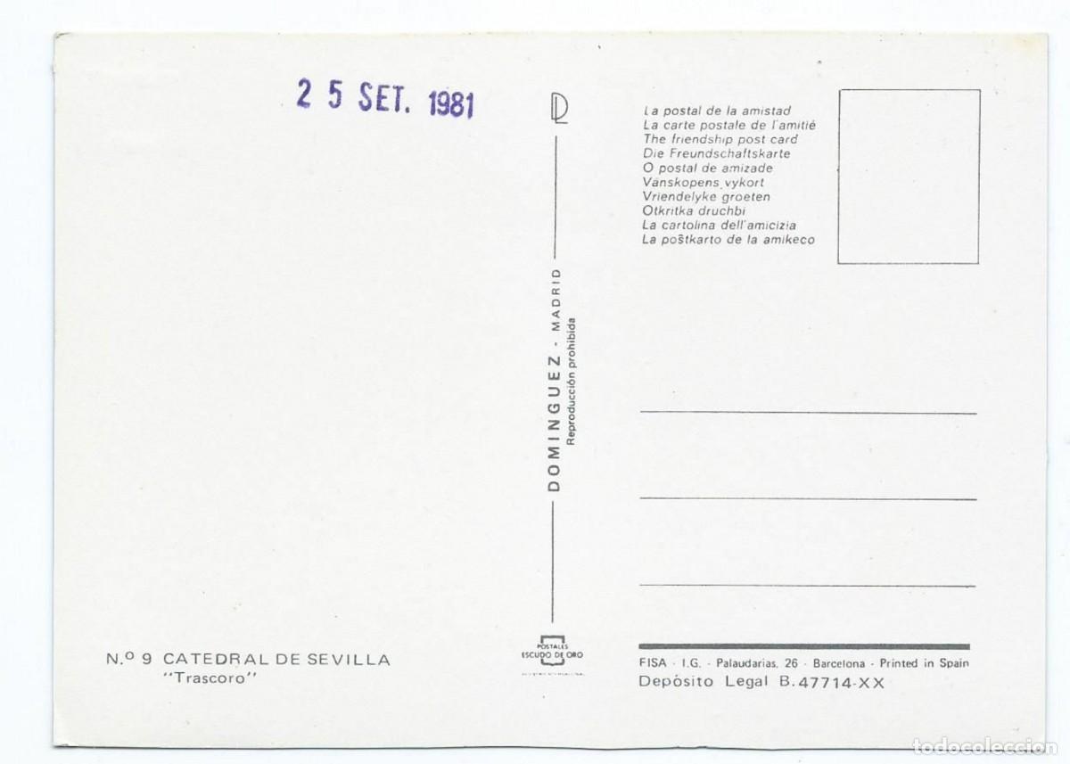 Postales: &rdquo; TRACORO &rdquo;.- CATEDRAL DE SEVILLA - Foto 2