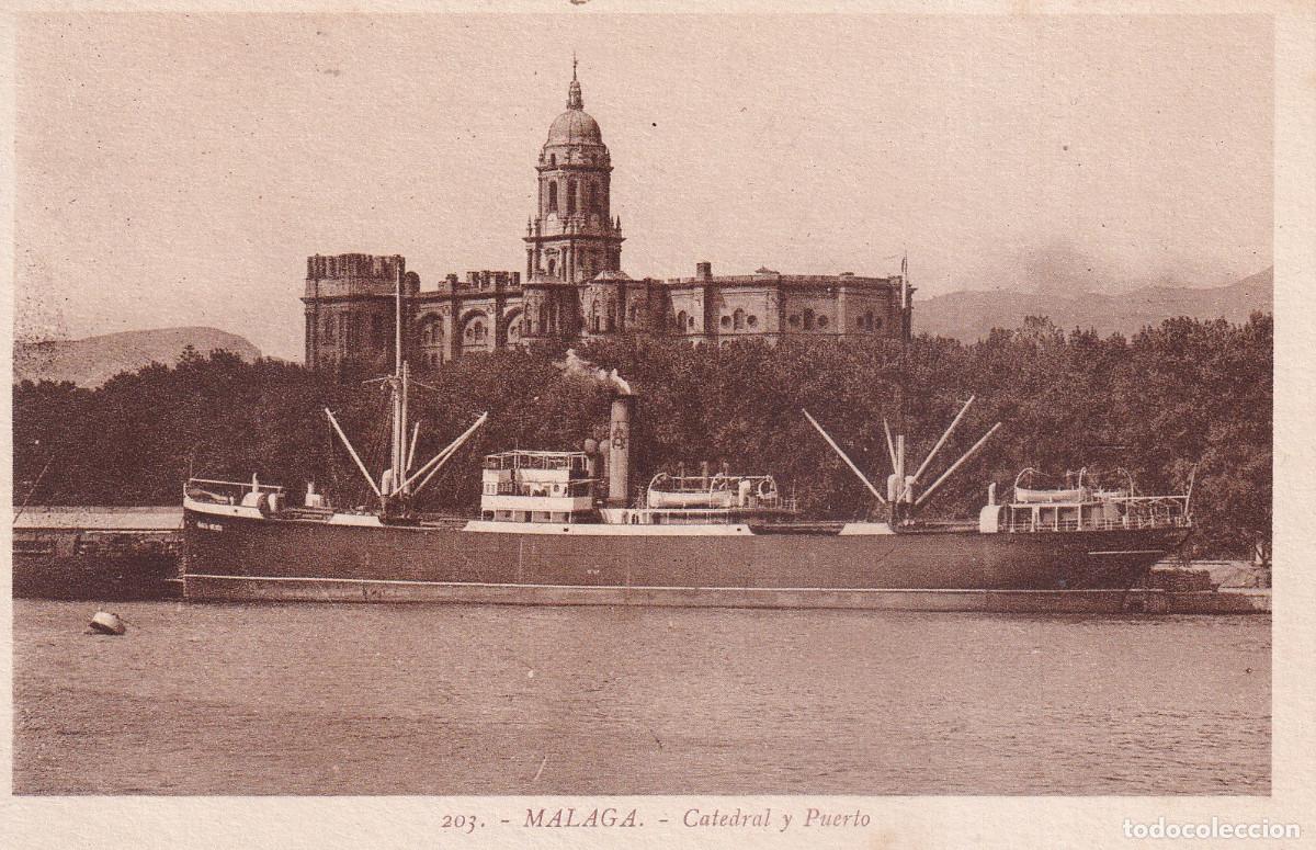 Postales: MALAGA CATEDRAL Y PUERTO - Foto 1