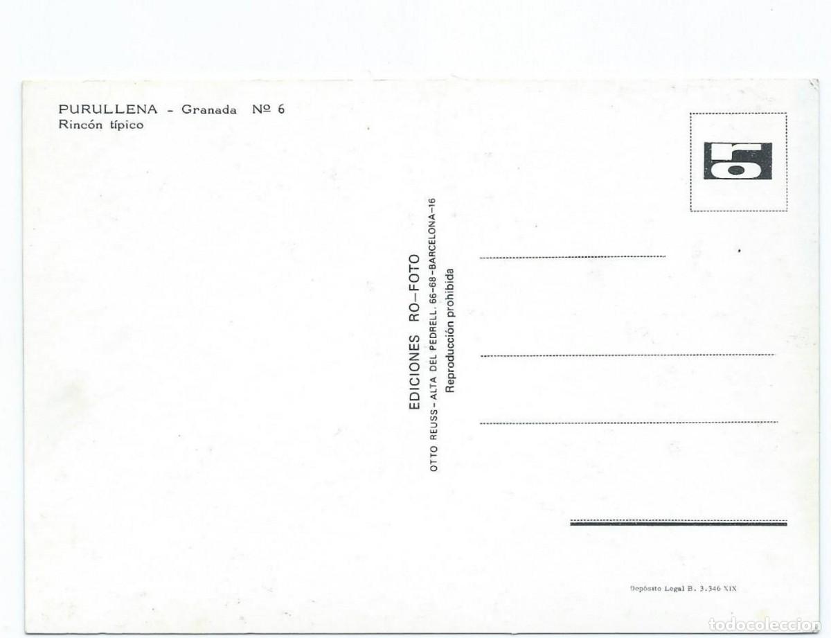 Postales: RINCON TIPICO.- PURULLENA / GRANADA - Foto 2