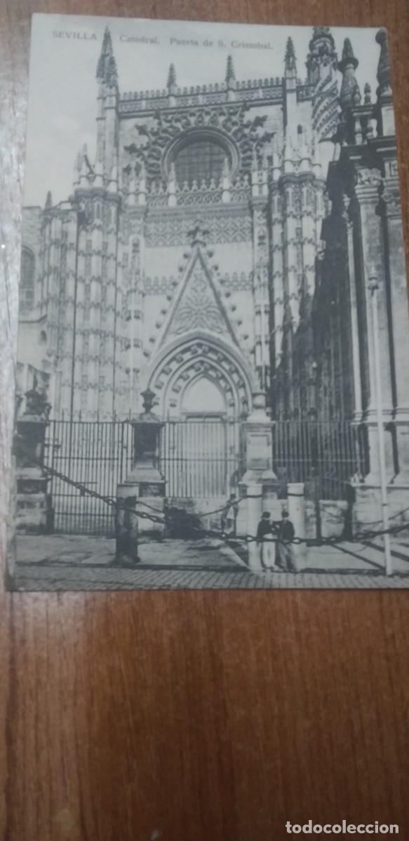 Postales: SEVILLA - CATEDRAL - PUERTA DE S. CRISTOBAL - Foto 1