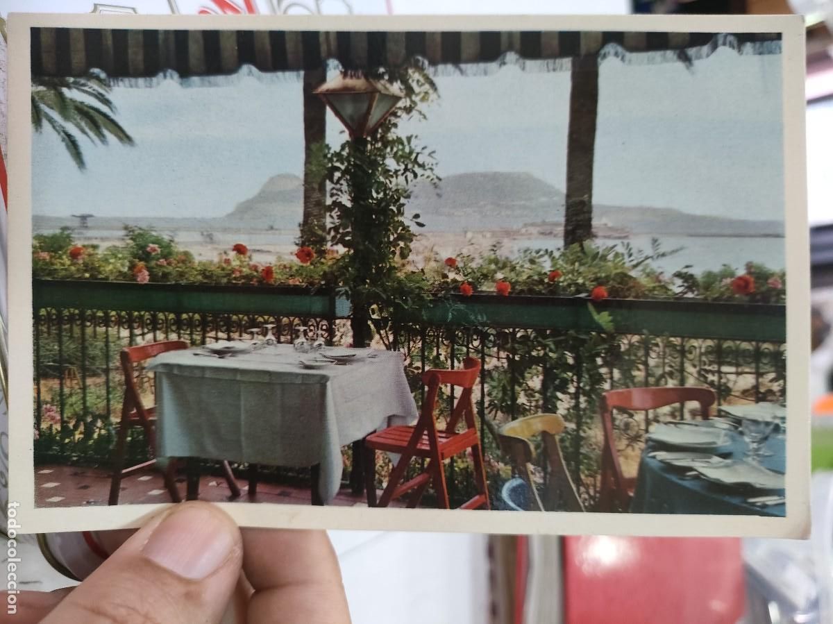 Postales: Postal HOTEL REINA CRISTINA Algeciras COSTA DEL SOL La Terraza del restaurante FOTOCOLOR GRAFICA MAN