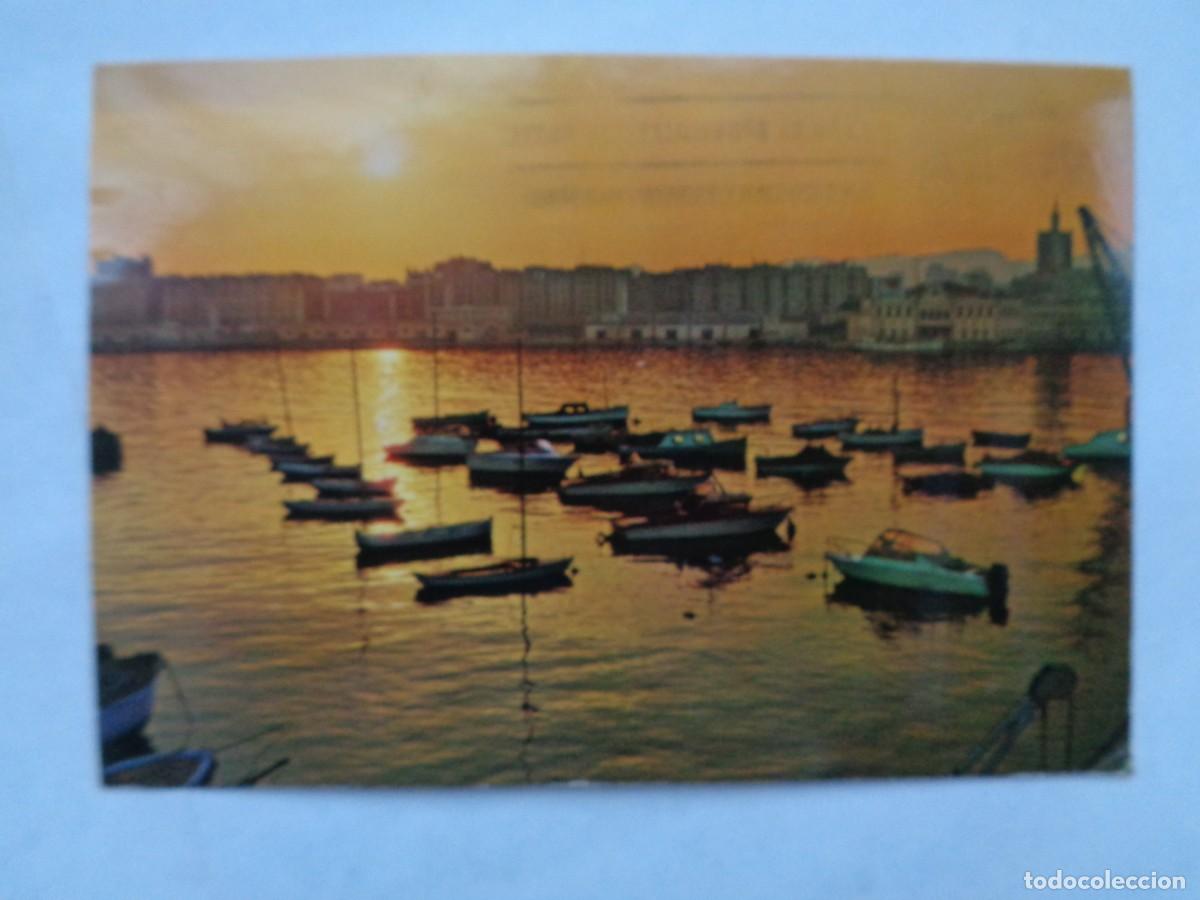 Postcards: POSTAL DE MALAGA ( COSTA DEL SOL ): PUERTO , PUESTA DE SOL . A&Ntilde;OS 60
