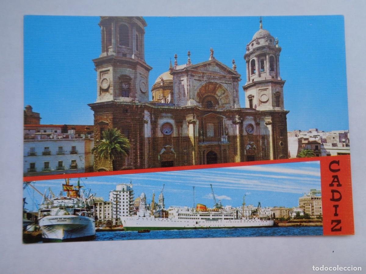 Postkarten: POSTAL DE CADIZ : CATEDRAL , VISTA PARCIAL DEL PUERTO