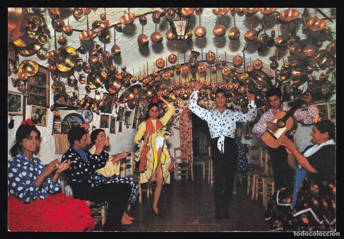 Postkarten: Espa&ntilde;a T&iacute;pica. *Baile gitano en una cueva* Ed. C. Rivas n&ordm; 1199. Nueva.