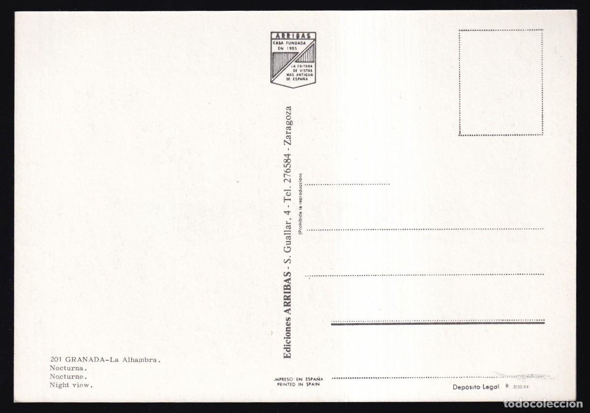 Postales: Granada. Ed. Arribas n&ordm; 201. Nueva. - Foto 2