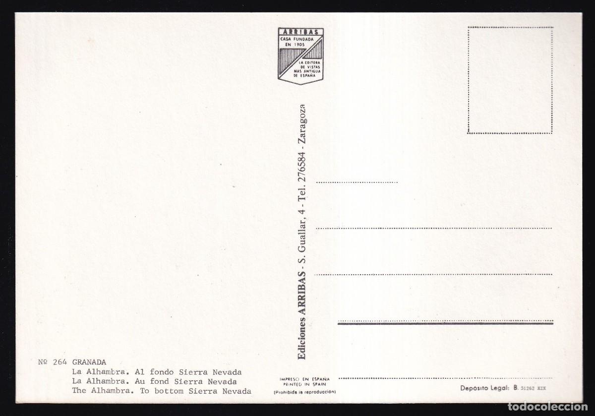 Postales: Granada. Ed. Arribas n&ordm; 264. Nueva. - Foto 2