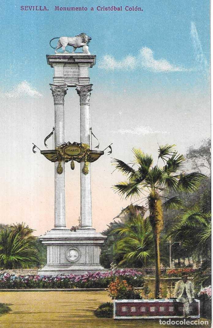 Postales: SEVILLA - MONUMENTO A CRIST&Oacute;BAL COL&Oacute;N - Foto 1