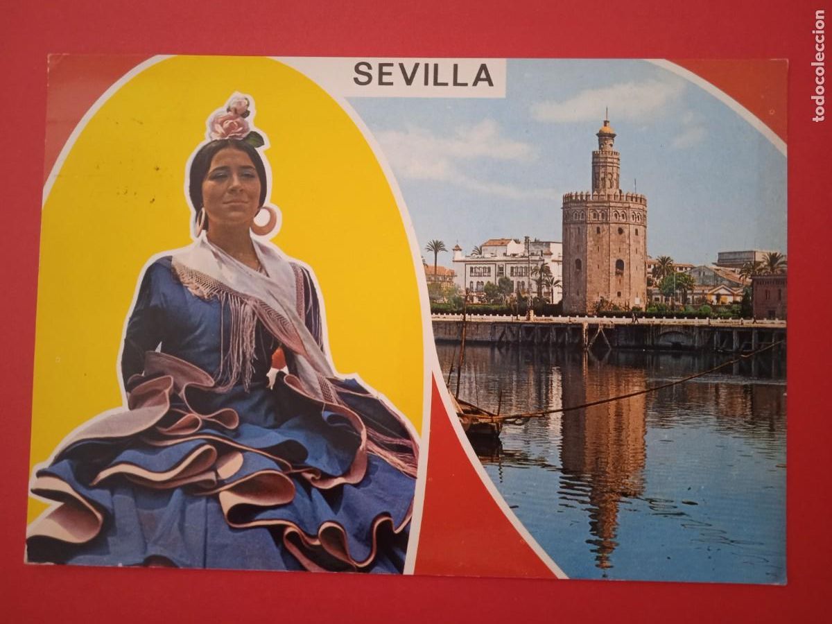 Postales: SEVILLA - TORRE DEL ORO Y SEVILLANA. CIRCULADA 1975