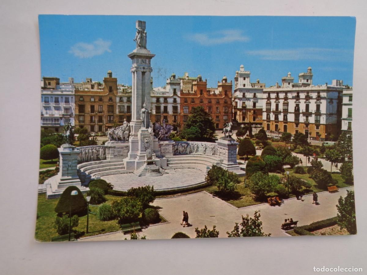 Postcards: POSTAL DE CADIZ : PLAZA DE ESPA&Ntilde;A . A&Ntilde;OS 60