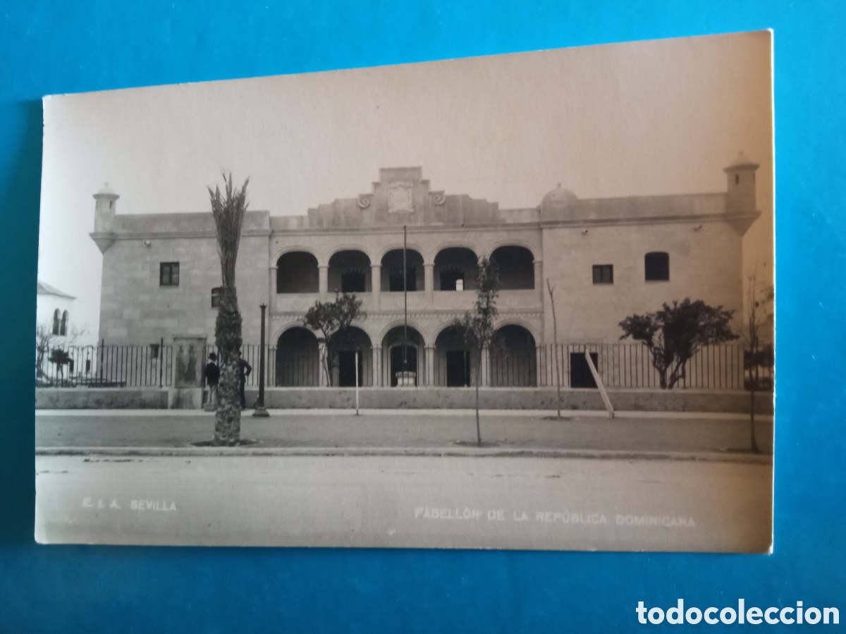 Postkarten: Antigua postal fotograf&iacute;ca, Pabell&oacute;n de la Republica Dominicana, Exposici&oacute;n Ibero Americana Sevilla.