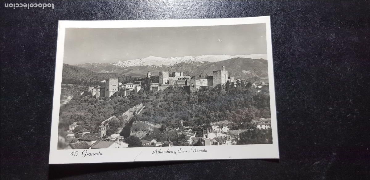 Cartes Postales: POSTAL ANTIGUA A&Ntilde;OS 50 ALHAMBRA Y SIERRA NEVADA A&Ntilde;OS 40 50