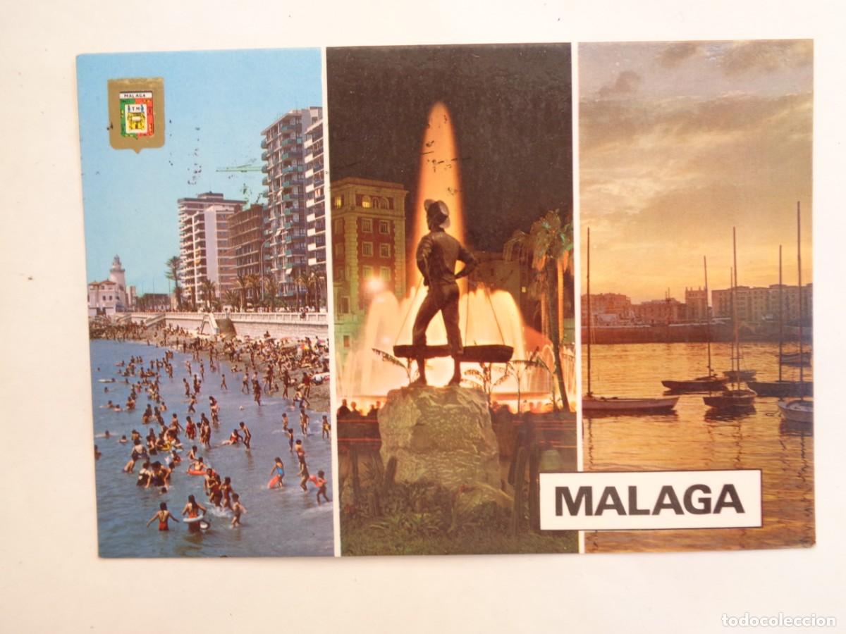 Postais: POSTAL DE MALAGA ( COSTA DEL SOL ): PLAYA , CENACHERO Y PUERTO . A&Ntilde;OS 70