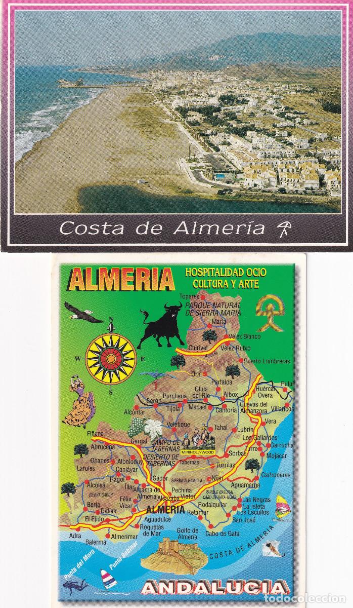Postkarten: COSTA DE ALMERIA MAPA POSTALES