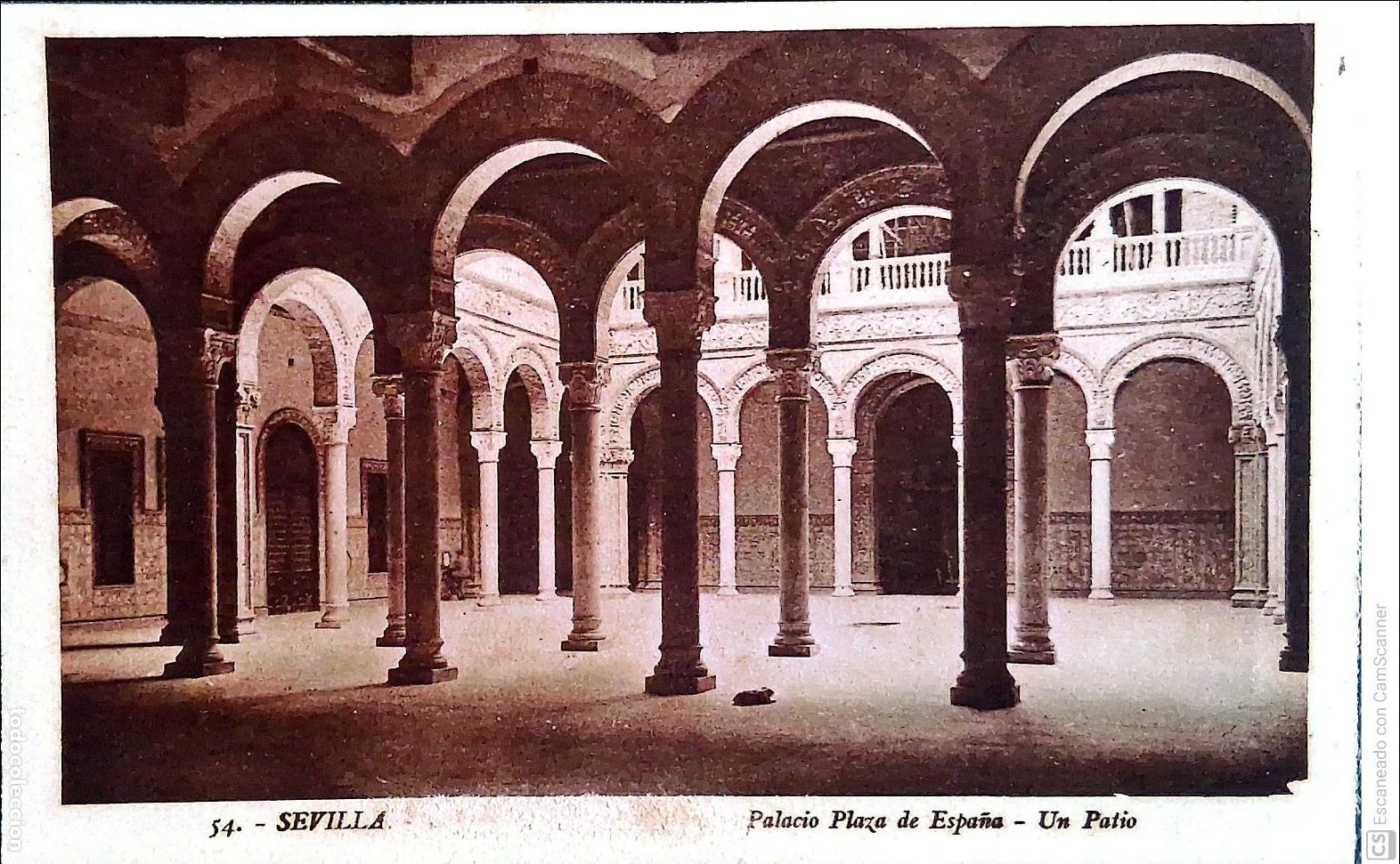 Cartes Postales: Sevilla. 54 Palacio Plaza de Espa&ntilde;a. Un PatioRoisin. Nueva. Sepia.