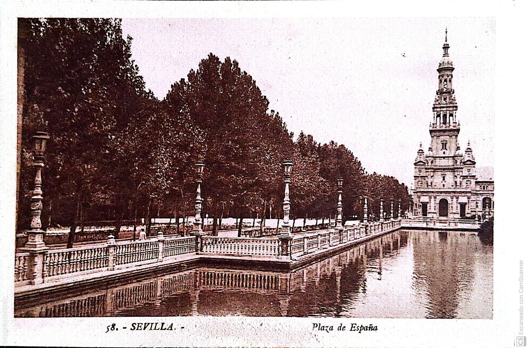 Postais: Sevilla. 58 Plaza de Espa&ntilde;a. Roisin. Nueva. Sepia.