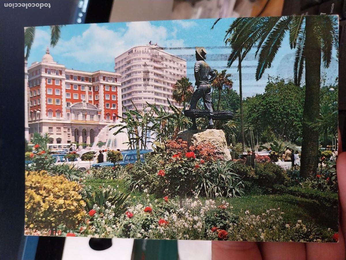 Postais: HOTEL MALAGA PALACIO PLAZA QUEIPO LLANO ED GARRABELLA 91 CIRCULADA 1974