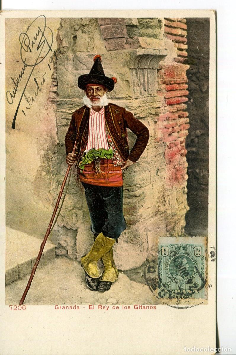 Postales: GRANADA-EL REY DE LOS GITANOS-7206- A&Ntilde;O 1904 - Foto 1