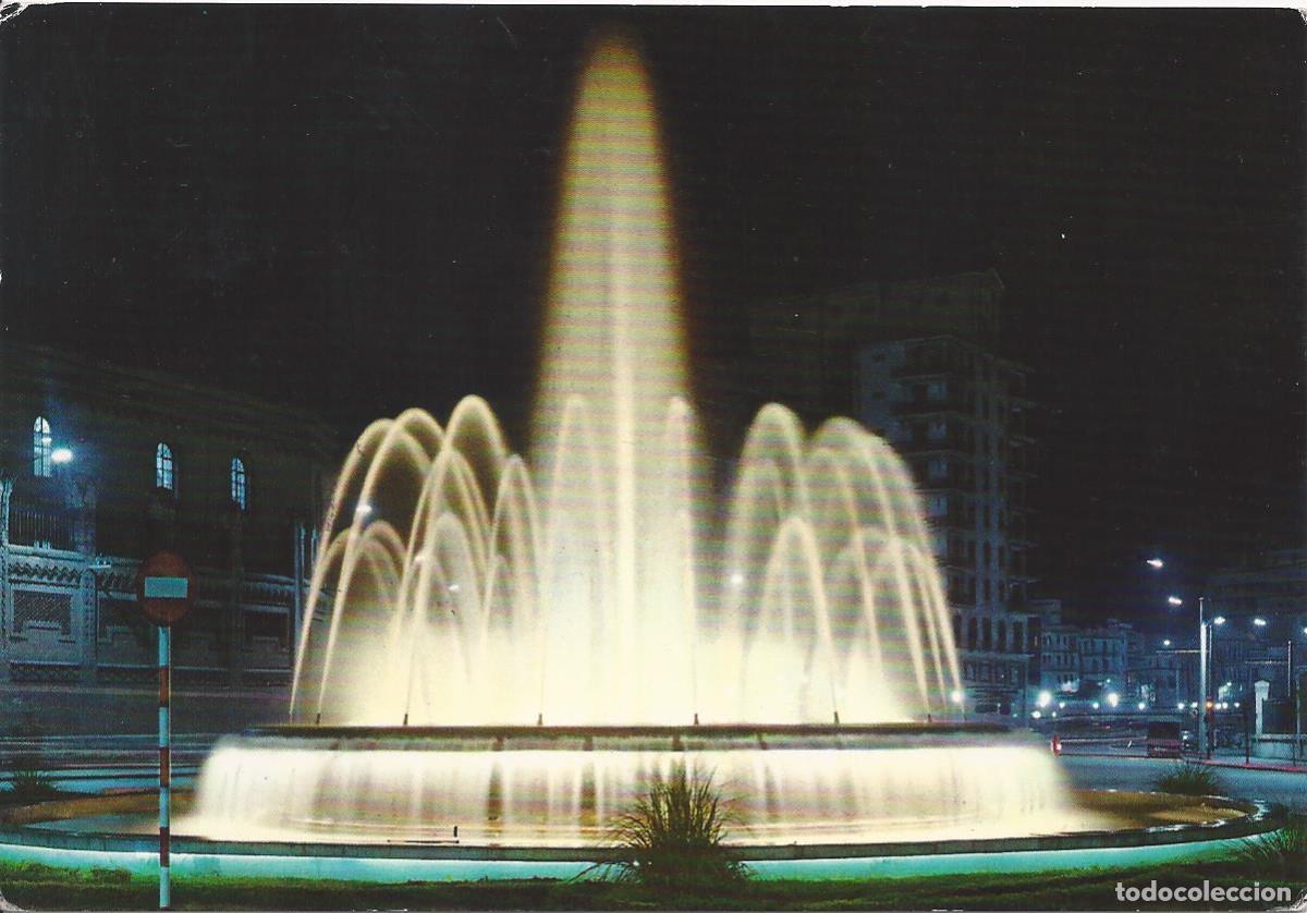 Postkarten: Postal. Avenida del Puerto. Fuente luminosa. A&ntilde;o 1966.