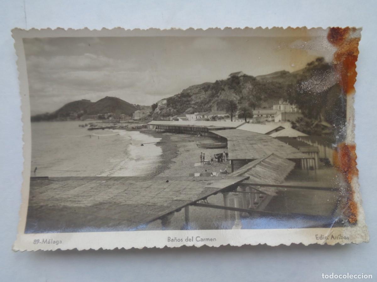 Cartes Postales: POSTAL DE MALAGA ( COSTA DEL SOL ): BA&Ntilde;OS DEL CARMEN . A&Ntilde;OS 50 ( SELLO ALMIRANTE BONIFAZ )