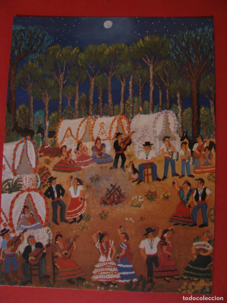 Postkarten: POSTAL PINTURA DE M&ordf; TERESA ANTOLIN. ALTO EN EL CAMINO DEL ROCIO.