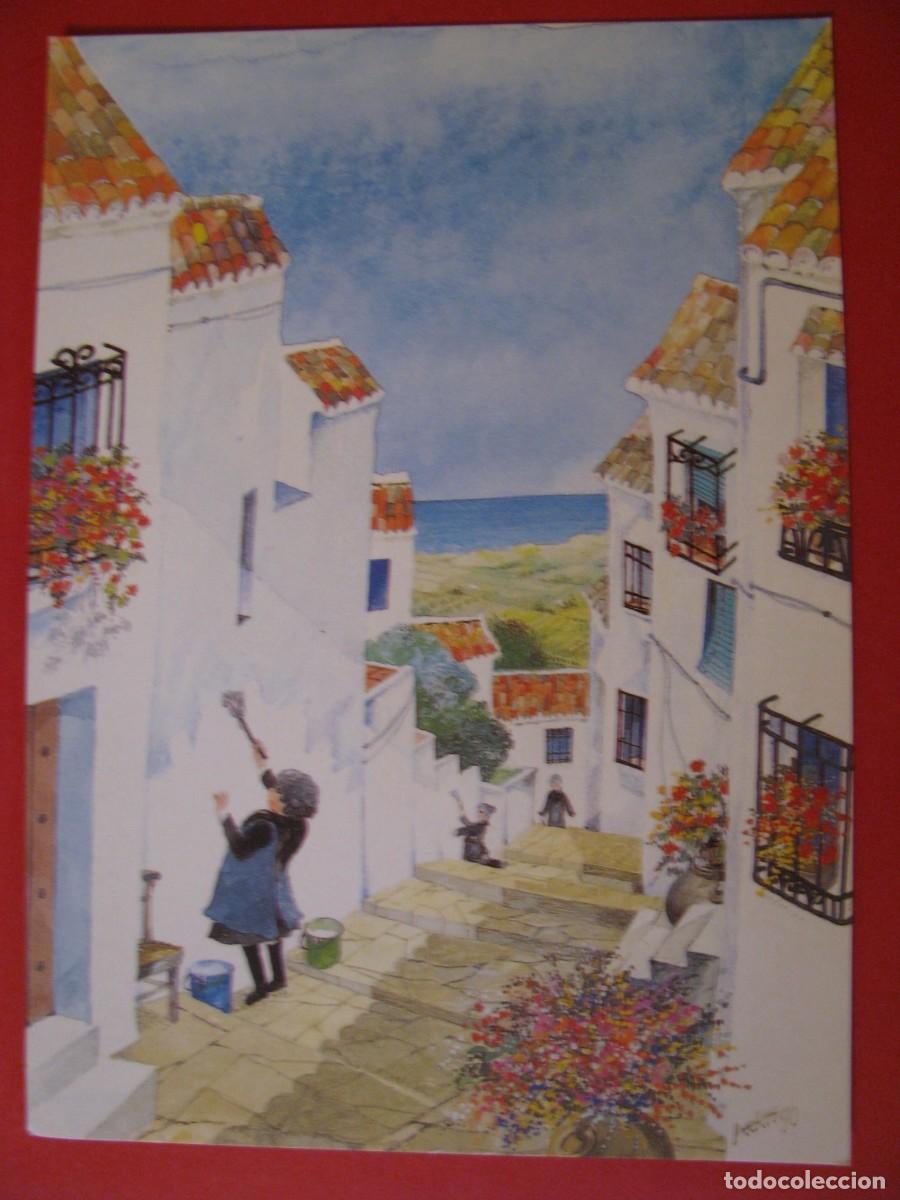 Postkarten: POSTAL DEL DIBUJO JACQUES PEETERS. VISTAZO SOBRE MIJAS.