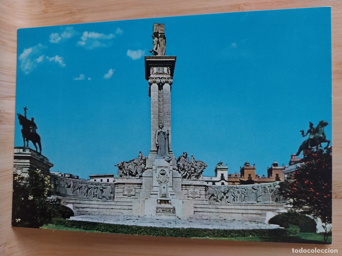 Postkarten: PLAZA ESPA&Ntilde;A CADIZ MONUMENTO A LAS CORTES ED BEASCOA 9522 SC ORIGINAL