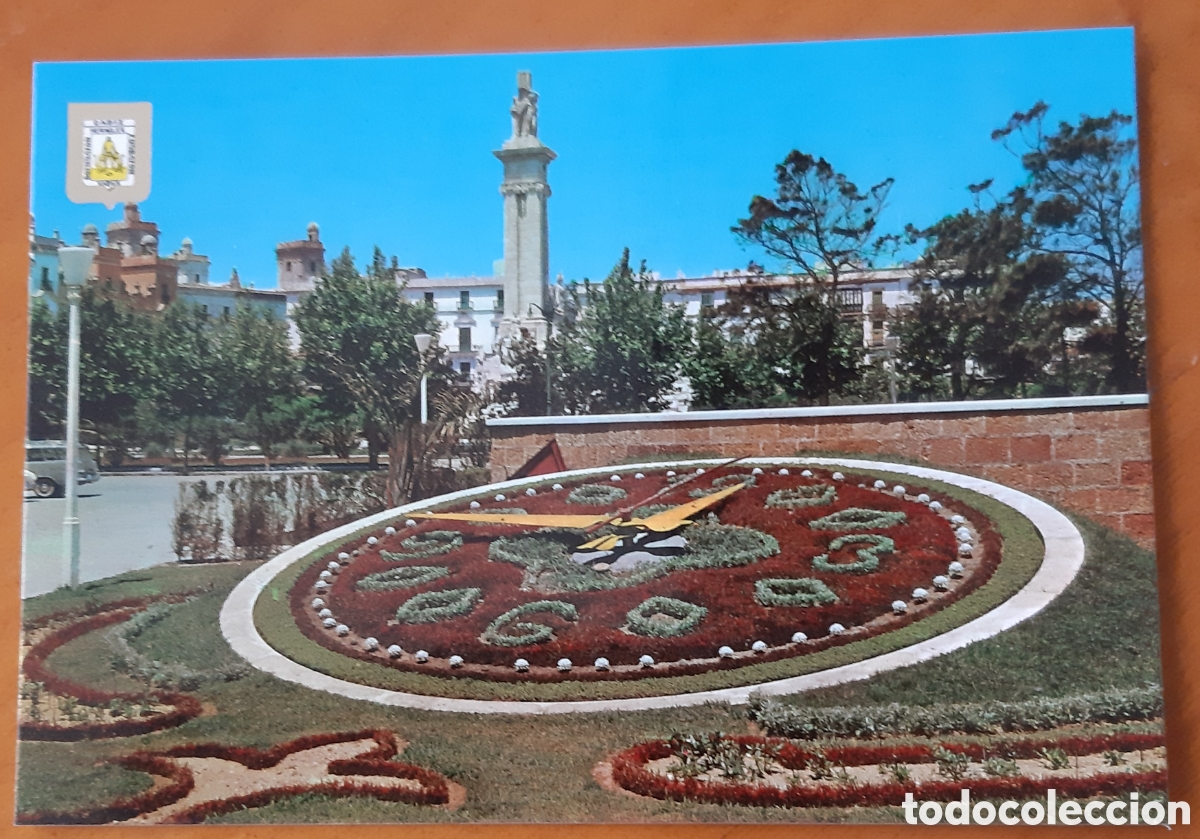 Postales: Postal C&aacute;diz. Reloj flores y monumento a las Cortes. Sin escribir. R9516