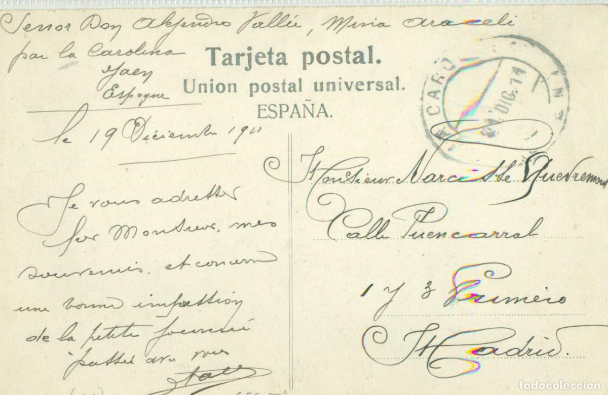 Postales: LINARES. MINA. CABRIA DE ARRAYANES. CIRCULADA EN 1911. - Foto 2