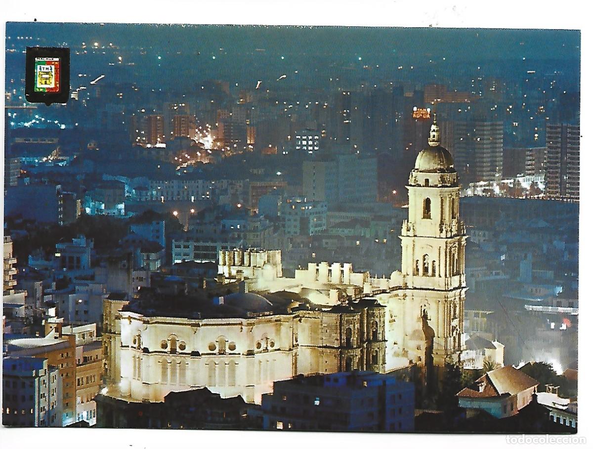 Postales: CATEDRAL ILUMINADA / ILLUMINATED CATHEDRAL.- MALAGA - Foto 1