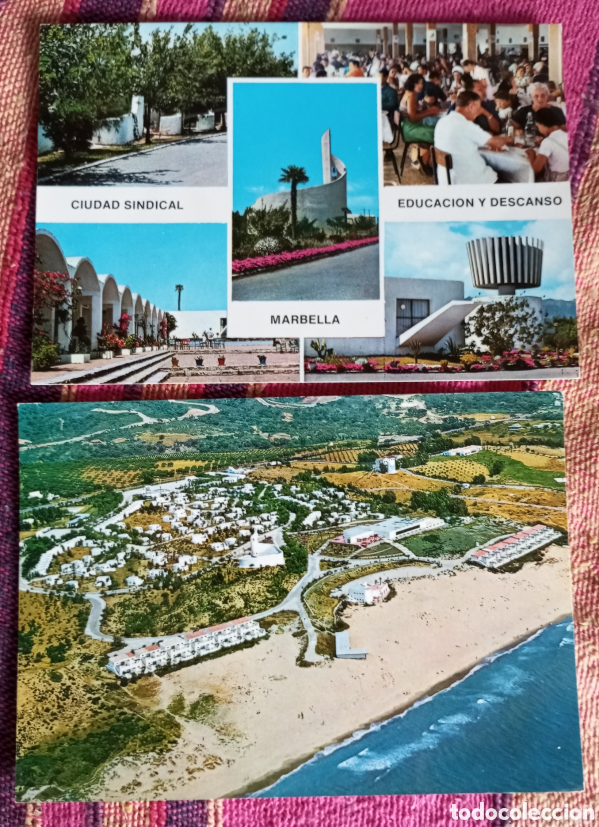 Postcards: 2 postales ciudad sindical marbella.escritas