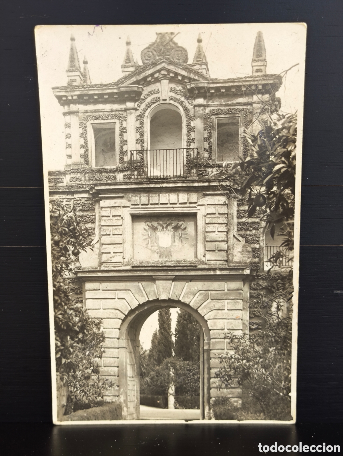 Postcards: Antigua postal fotogr&aacute;fica Sevilla Alc&aacute;zar Puerta del Privilegio