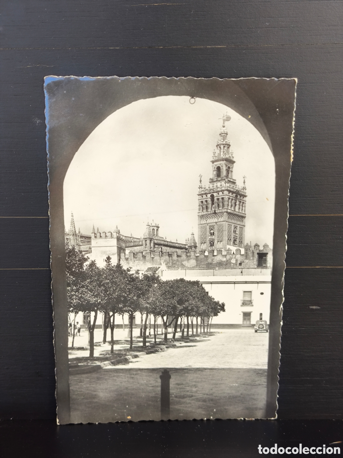 Cartes Postales: Antigua postal fotogr&aacute;fica Sevilla Patio de Banderas y la Giralda Ed Heliotipia Art&iacute;stica Espa&ntilde;ola 2