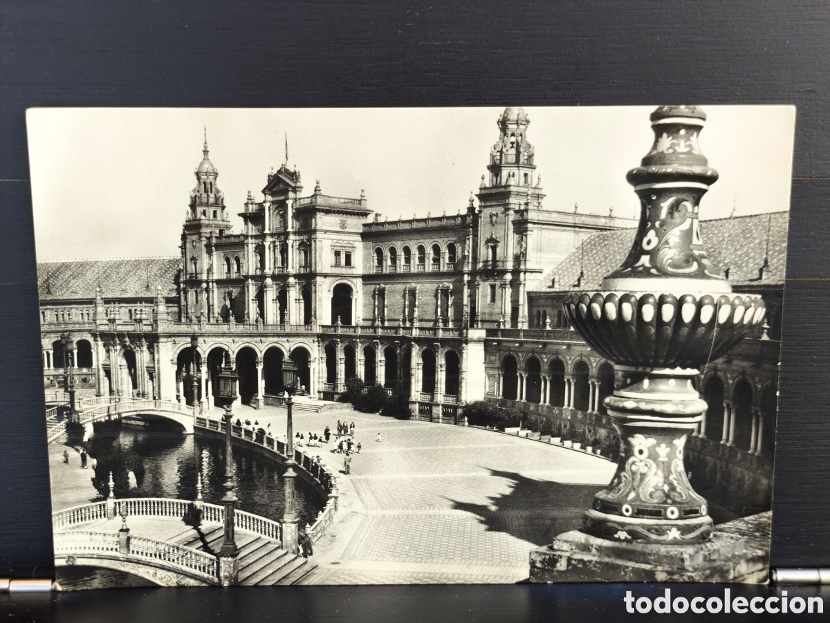 Cartes Postales: Antigua postal fotogr&aacute;fica Sevilla Plaza de Espa&ntilde;a Ed. Heliotipia Art&iacute;stica Espa&ntilde;ola n&uacute;m 35