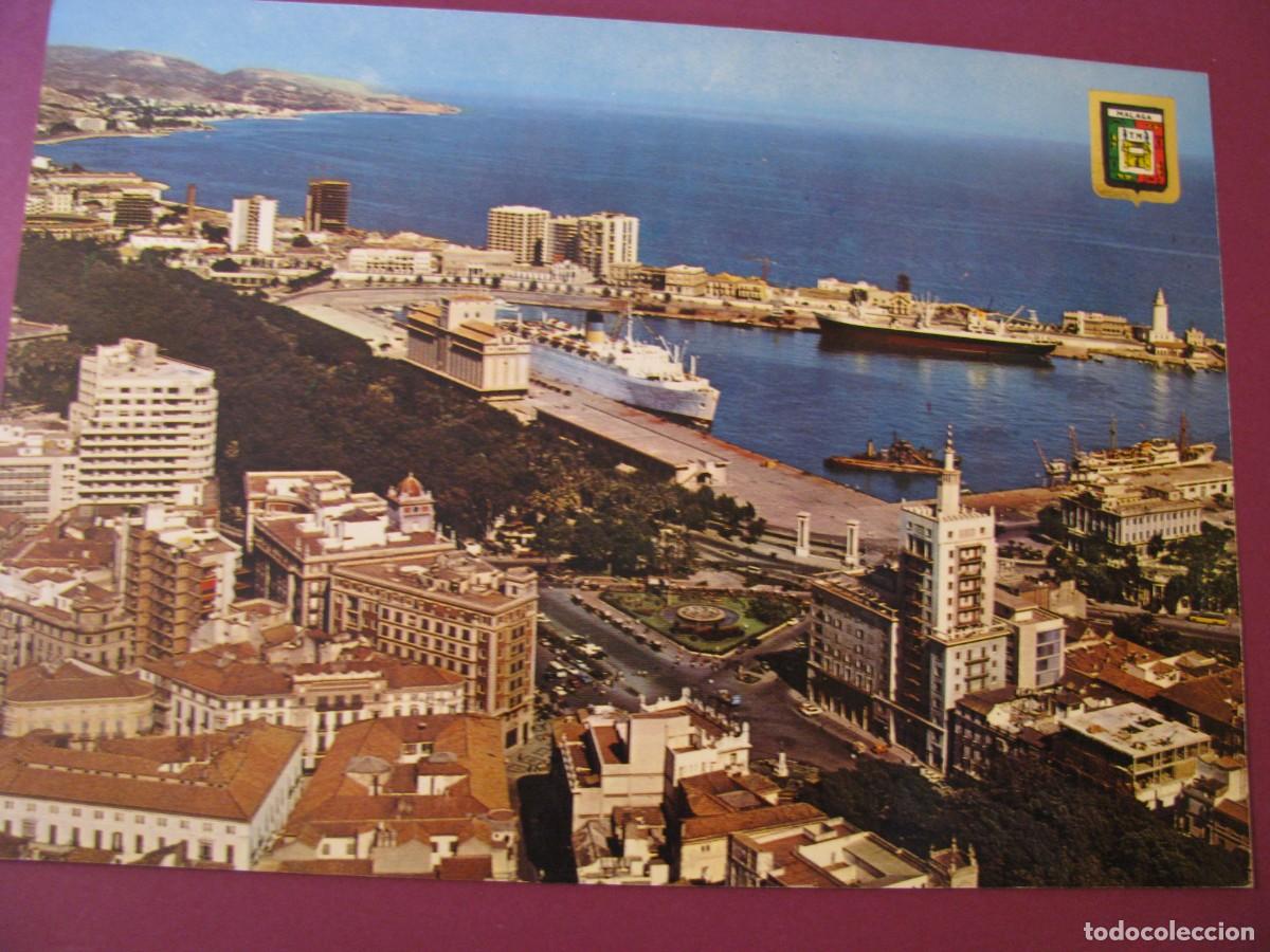 Postales: POSTAL GRANDE DE MALAGA. VISTA AEREA PARCIAL. DOMINGUEZ G-7. 21,5X15 CM