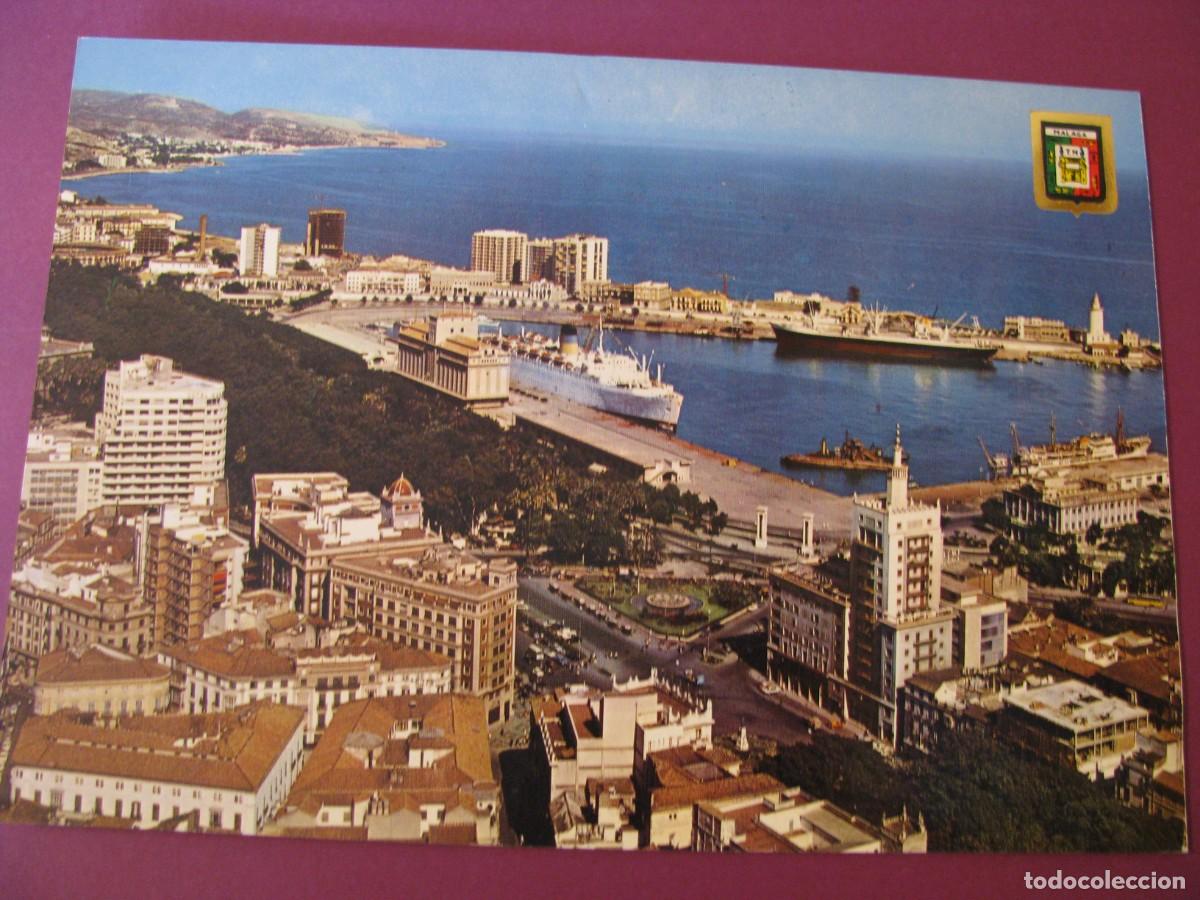 Postcards: POSTAL GRANDE DE MALAGA. VISTA AEREA PARCIAL. DOMINGUEZ G-7. 21,5X15 CM