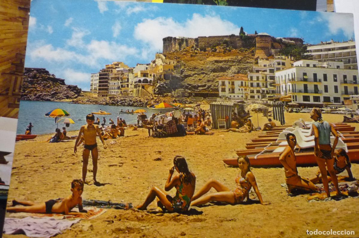 Postales: postal almu&ntilde;ecar playa y castillo circulada - Foto 1