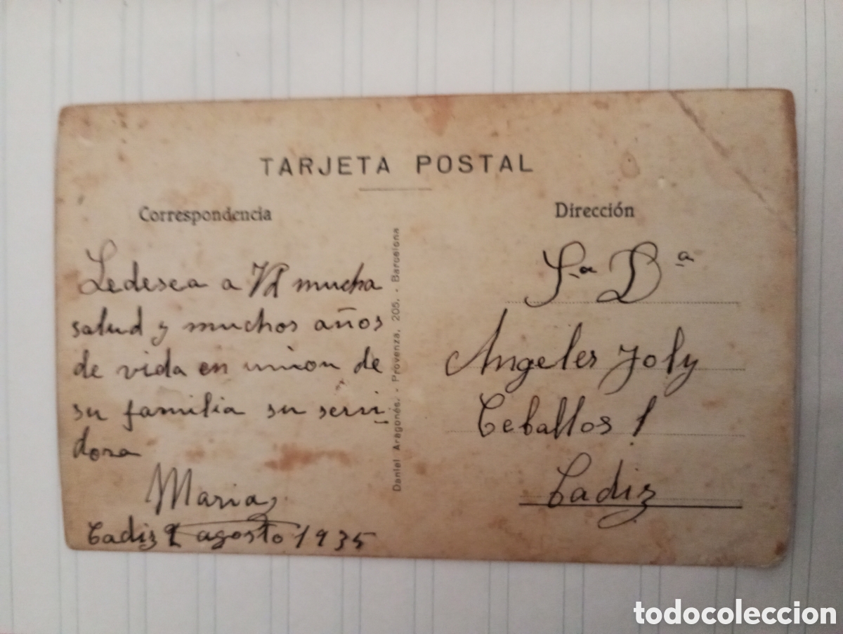 Postales: Postal religiosa de 1935 circulada - Foto 2