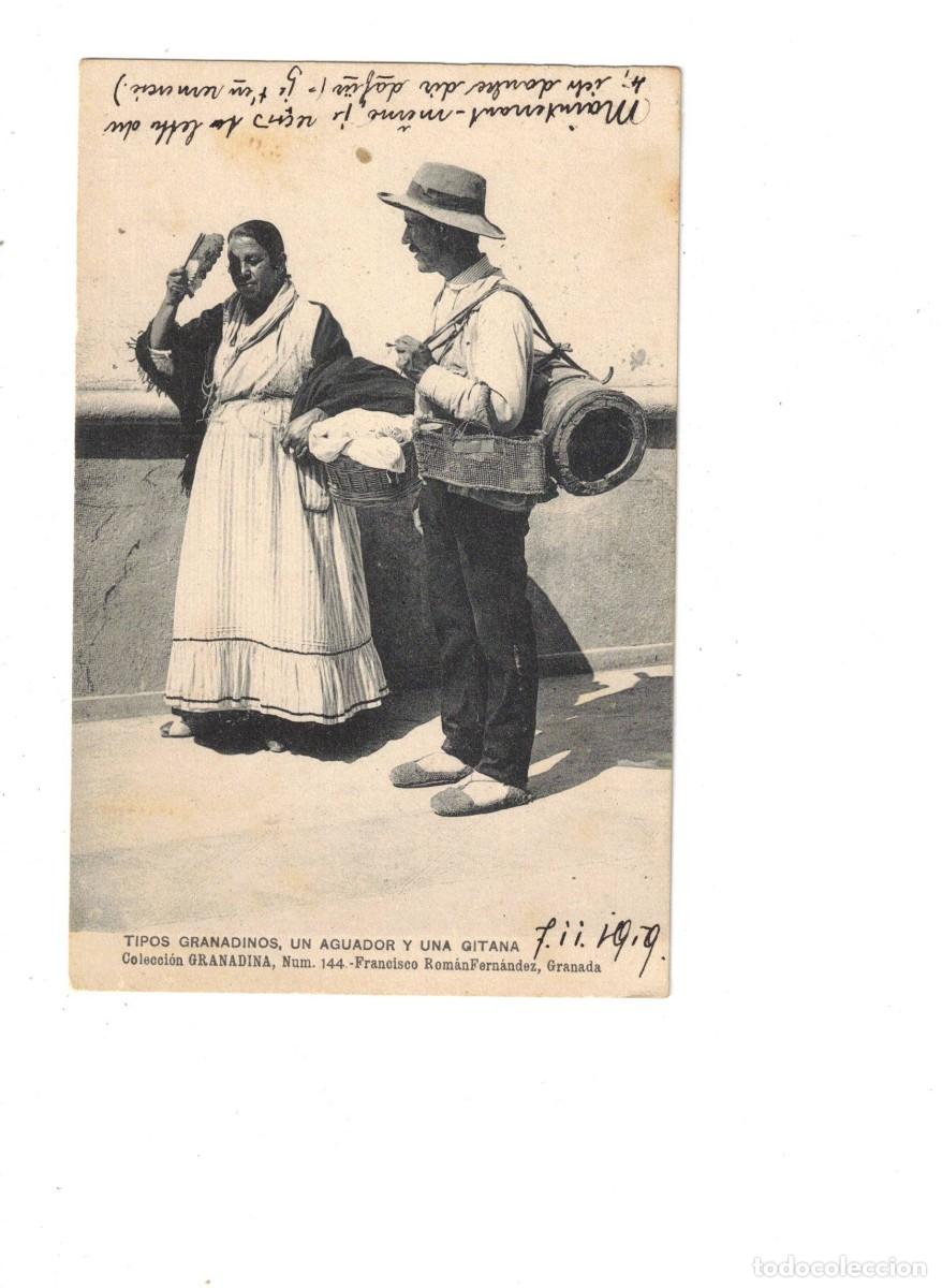 Postales: TIPOS GRANADINOS. AGUADOR Y GITANA - Foto 1