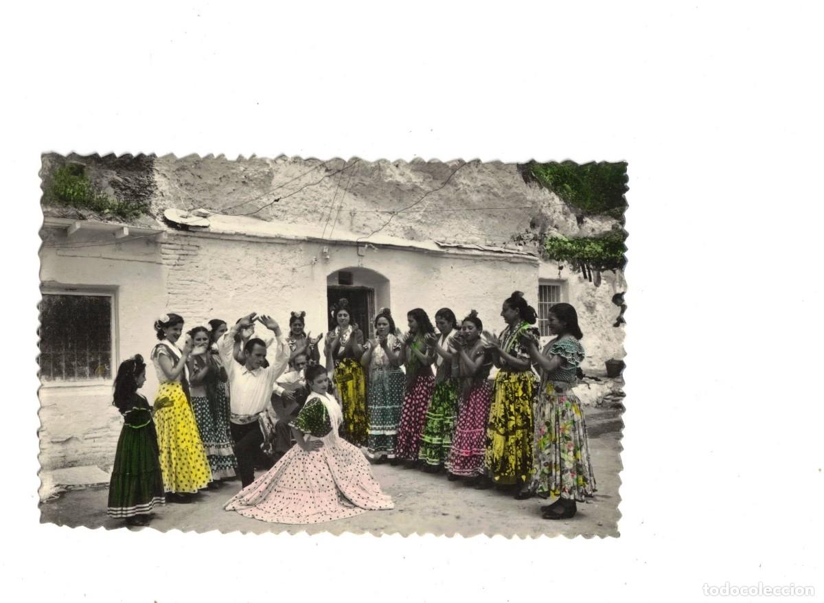 Postales: GRANADA. GITANOS DEL SACROMONTE. COLOREADA A MANO - Foto 1