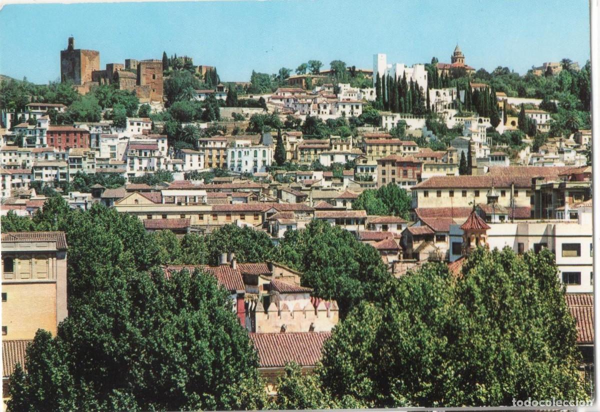 Postales: Granada-Vista de los C&aacute;rmenes-escrita- - Foto 1