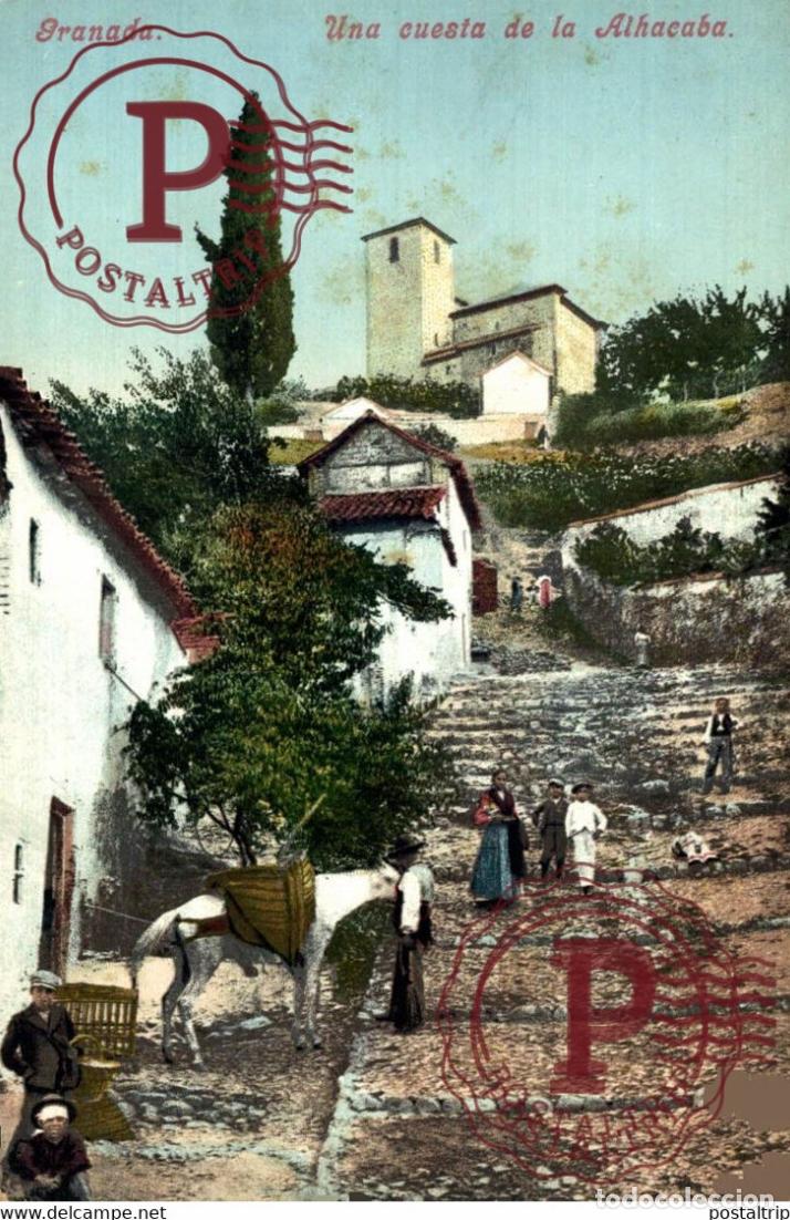 Postales: GRANADA. CUESTA DE LA ALHACABA. - Foto 1