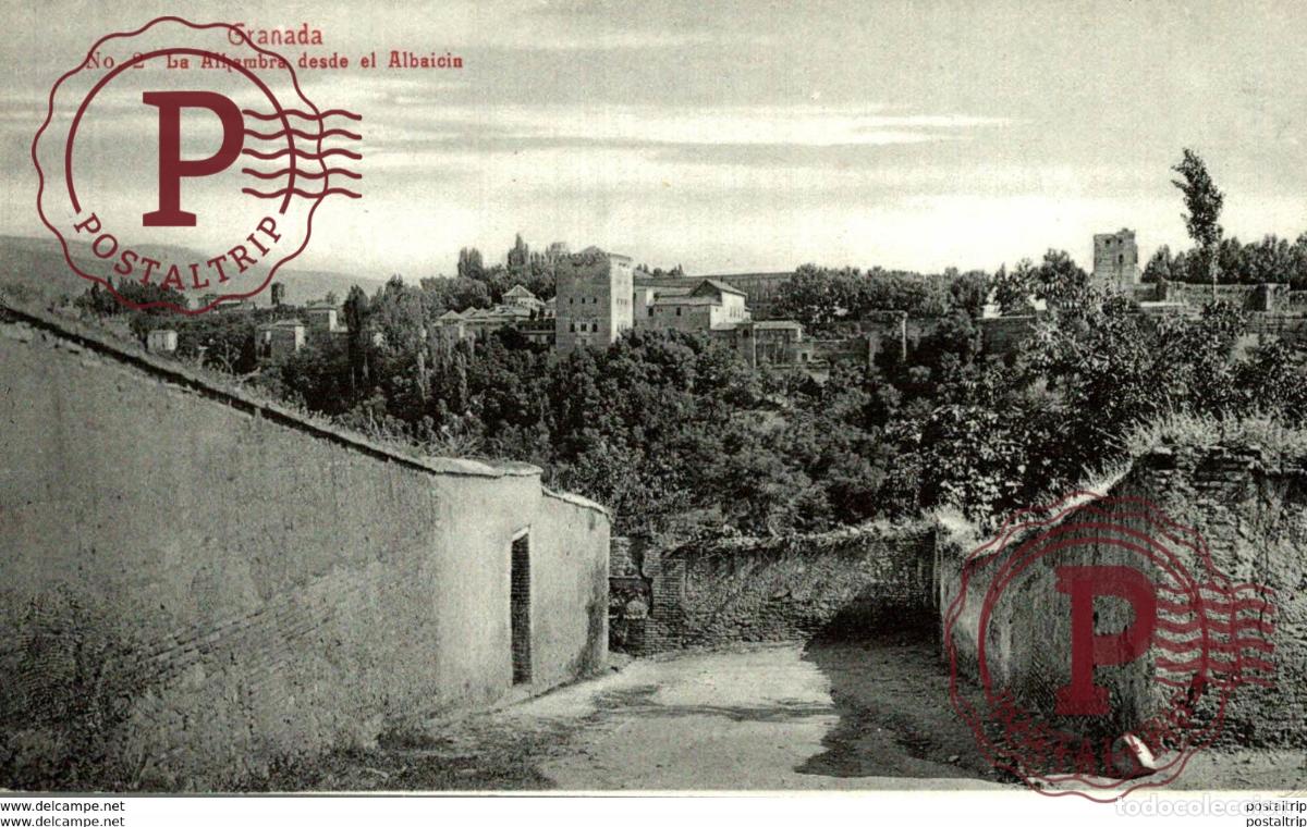 Postales: GRANADA LA ALHAMBRA DESDE EL ALBAICIN - Foto 1