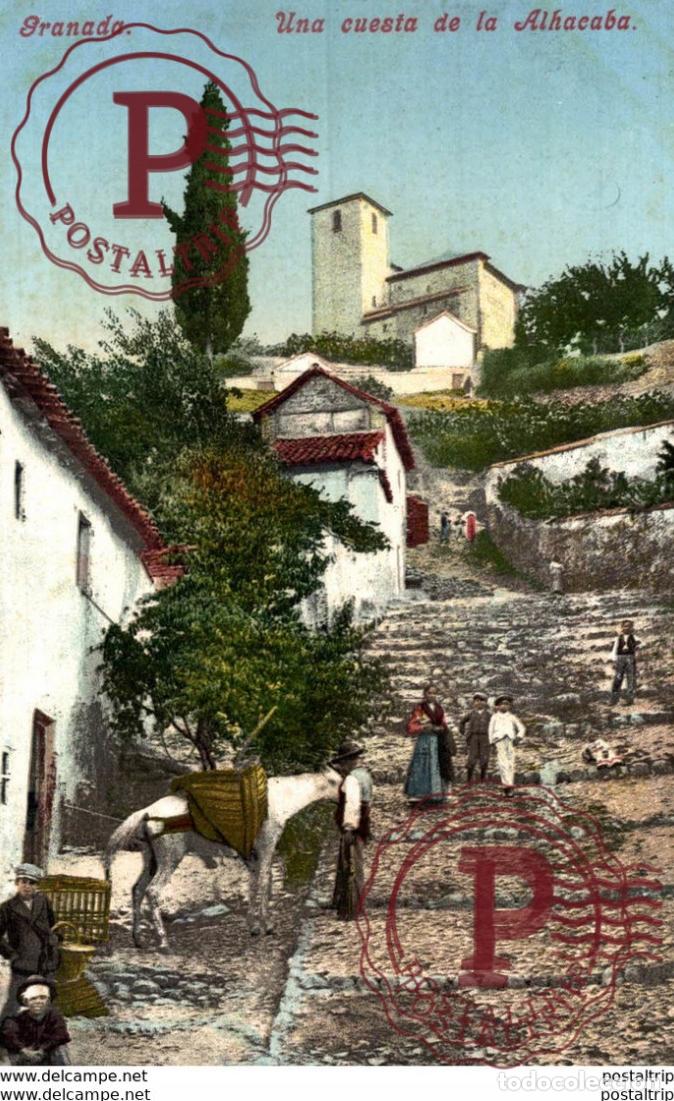 Postales: GRANADA. UNA CUESTA EN LA ALHACABA - Foto 1