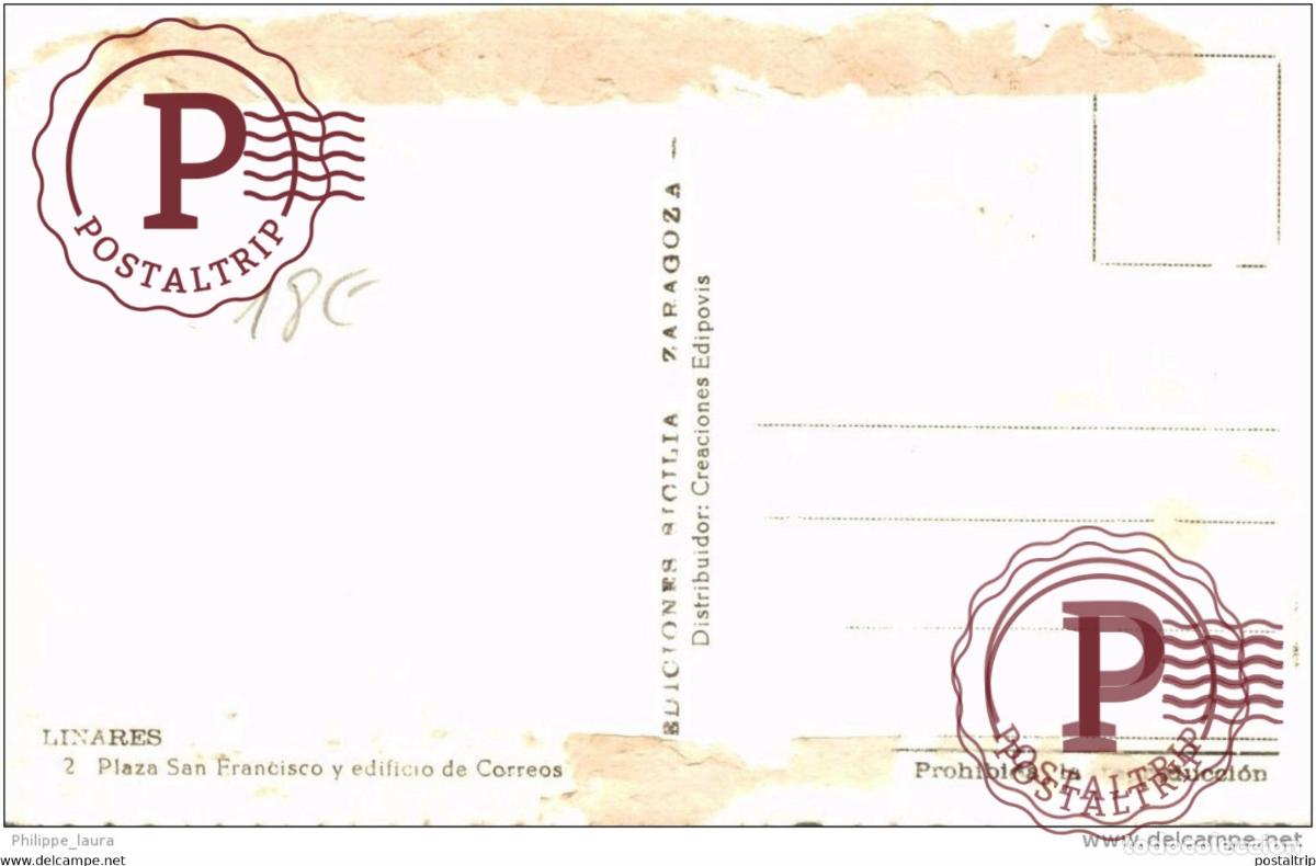 Postales: LINARES. PLAZA DE SAN FRANCISCO Y EDIFICIO DE CORREOS - Foto 2